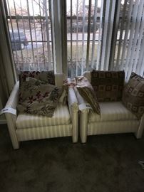 CREAM STRIPED CUSTOM CRAFTED CHAIRS
