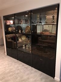 LARGE GLASS WALL UNIT CABINET-3 PIECE