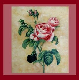 One of 3 Matching Rose Prints 