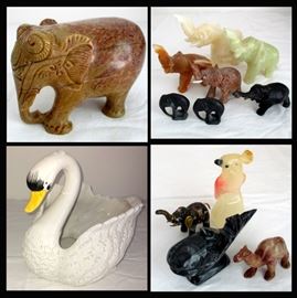 Soapstone Elephant, Cast Iron Elephant Weights and Cute Critters 