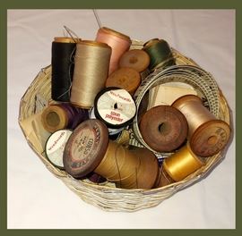 Old Wooden Thread Spools 