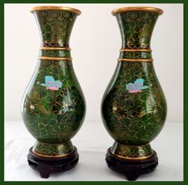 Pair of Cloisonne Vases 
