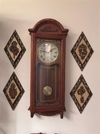 Case wall clock 12.5 wide x 34 ht
