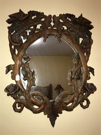 One of a kind carved mirror 