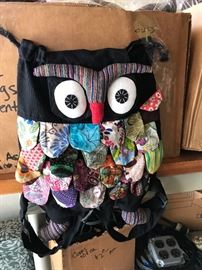 About 250 of these adorable new owl backpacks available.  They come in about 5 different colors. 