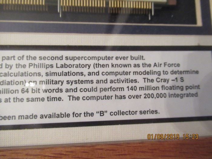 CRAY 1-S/1000 SUPER COMPUTER PLEASE READ DESCRIPTION