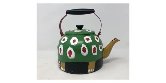 Sam Granger Painted Folk Art "Turtle" Teapot -Lot#RW111