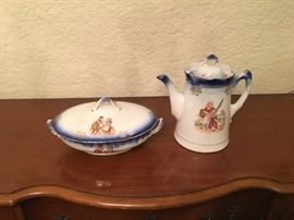 > Limoges teapot coffee pot and serving bowl with lid