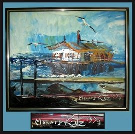 Excellent Original Oil by Morris Katz; Morris Katz holds 2 Guinness World Book Records for Fastest Painter and Most Prolific