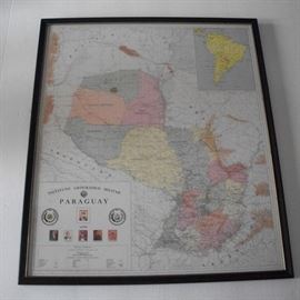 Vintage Map of Paraguay