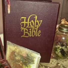 1960's Holy Bible w/ dead flowers