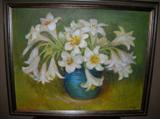 >> Title: Easter Lilies(1960's)
>> Size: 22 x 28
>> Medium: oil on canvas
>> Condition: excellent
>> Appraised value: $12,000 Price at Estate Sale will be $10,500 FIRM
>> Artist: Marie Hull (1890-1980)