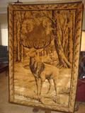 lARGE tAPESTRY OF dEER OR ELK CA. 1900 4 FT x 6 FT APPROX