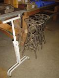 Handmade iron plant stands from old sewing machines