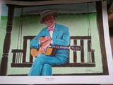 Signed and Numbered Print by Guy Goleman of Miss guitarist Jimmie Rodgers