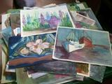 Tons of Unframed   Watercolors Pastels, Oils