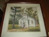 Jo Hitchens watercolor of Ohio Church Artist is Member of Ohio Watercolor Society
