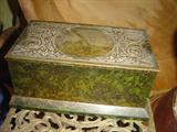 Sterling on Bronze Marked Art Nouveau Heinz Art Metal Lidded Box