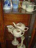 Roseville Pottery Teaset  and Candlesticks