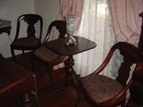 LH-P set 4 Classical Empire Gondola Chairs,
Plus small Federal Tilt Tea Table