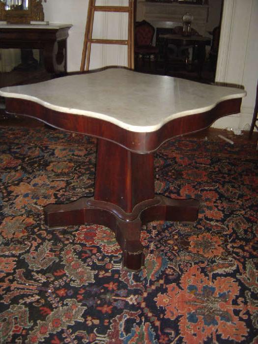 LH-1  Marbletop Empire Square Parlor Table
