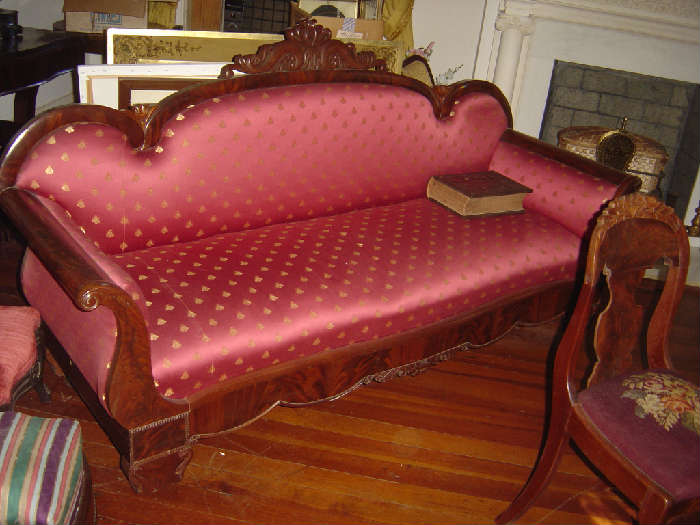 L-6  Empire Sofa with Napoleonic Bee Red Upholstry