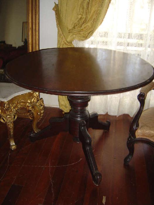 L-9 Eastlake walnut Tiltop Round Parlor Table
Another one Matching in Parlor