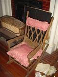 S-10 Late Victorian Childs Bamboo Oak wicker Rocker