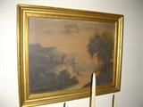 Parlor 19th Century Oil Painting Castle on Hill Over River unsigned
18 X 24 approx