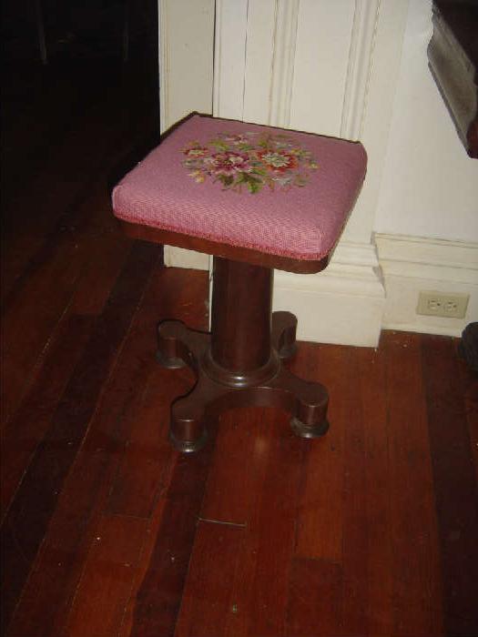 P15    Empire Walnut Pedestal Oran or Piano stool