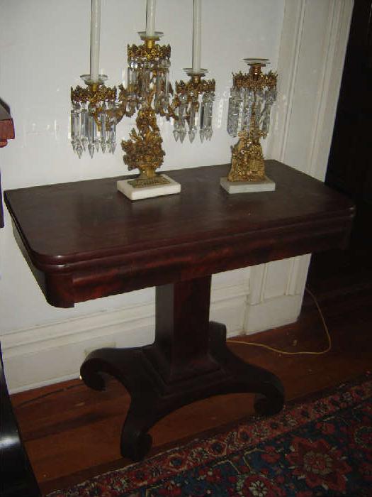L8 or L10  Square Pedestal Empire Game Table
There are a Matching Pair of these