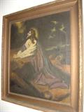 U-9 Large late 19th century Oil Painting Jesus Garden Gesthemne
Square Approx 36 X 36