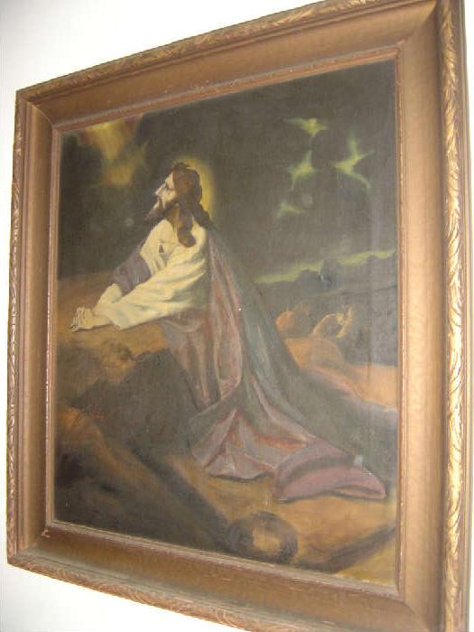 U-9  Large late 19th century Oil Painting Jesus Garden Gesthemne
Square Approx 36 X 36