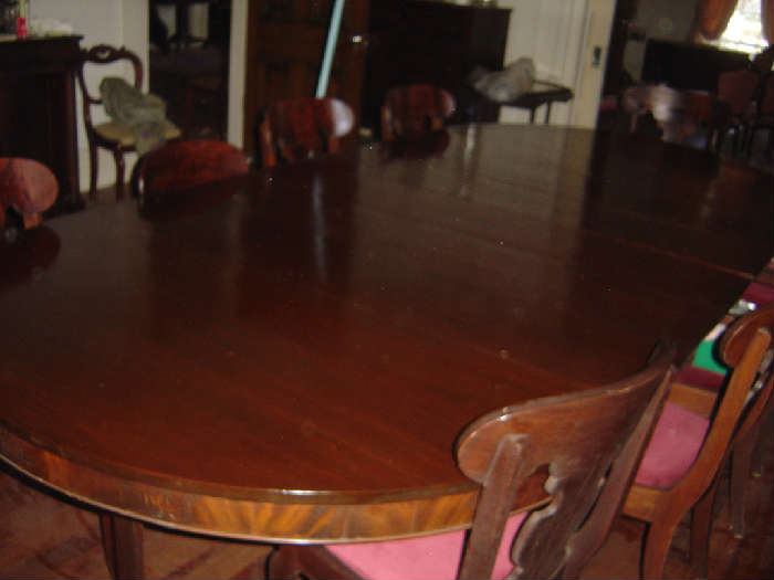 D-1  Large 15 ft approx Empire Mahogany Dining Table