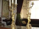 Ml-5 Pair Cast Metal Cupid Candleholders ( as is)