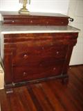 M-2 Marbletop Flame Mahogany Empire Gentlemans Chest