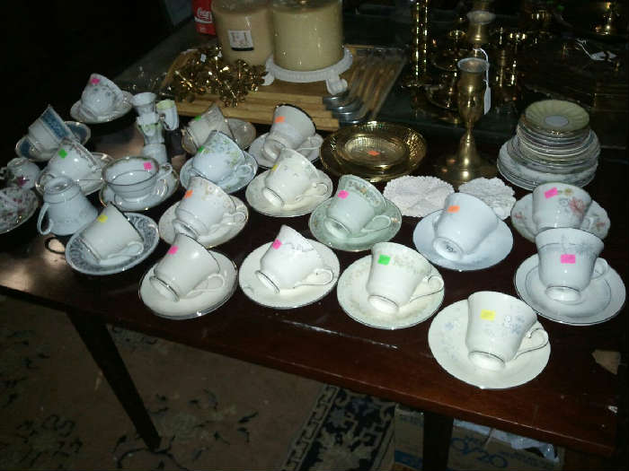 Fine China Newer Pattern cups and saucers