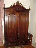 Prudent Mallard attributed Walnut ca. 1850 Armoire
HAS AH WINTERS PORT GIBSON, MS Stenciled  # 2 Rosewood
ITEM  JD-5