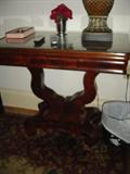 Lyre Base Flame Mahogany Swivel top Game Table
Item JD-1