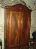 Victorian Burl Walnut Arched door Armoire with Bonnet Top Ca. 1850
Code CS-1
