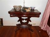 Ornate Carvbed Flame Mahogany Flip top Game Table