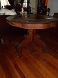 Large Walnut Pedestal Dining Table