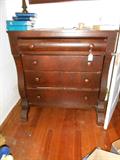 Large Flame Mahogany Empire 4 drawer Chest