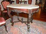 Rosewood Turtle Marbletop Center Table
