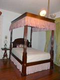 Reeded Mahogany 4 Post Teaster Bed Made by Ridings of Macon, Miss
Moved from Quarters to Main House
