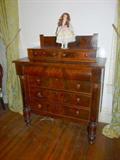 Federal 1820 Flame Mahogany Chest