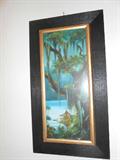 Pair of Bayou Oil Paintings Under Glass