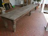 20 Ft Antique Pine Store Table out where everyone can see