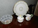 Hrend Cake Plate and Cream and sugar