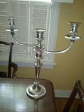 Antique Sheffield Triple Candle stands (1 of pair)